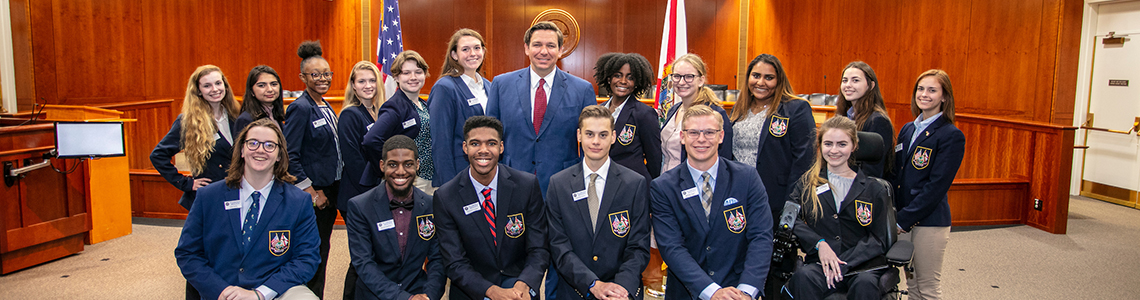 Photo of a group of Pages with the governor
